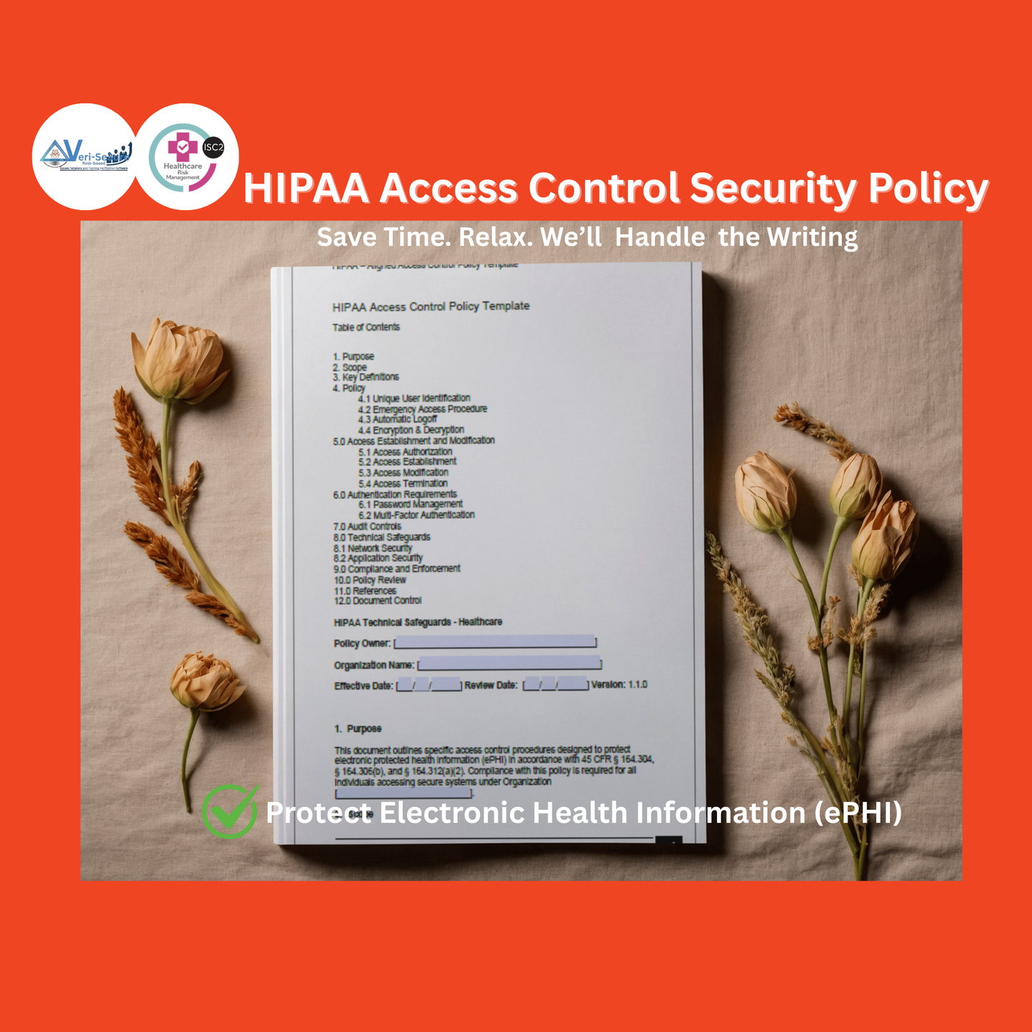 HIPAA - Access Control Policy Template | Audit-Ready & Easy