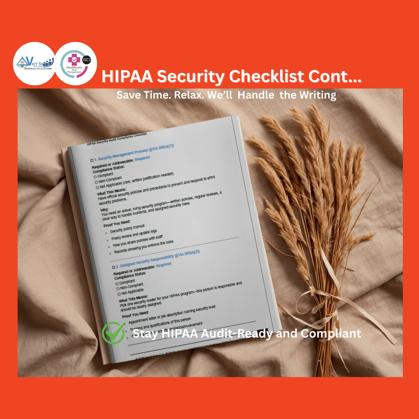FREE - HIPAA Security Audit Compliance Checklist (at checkout)