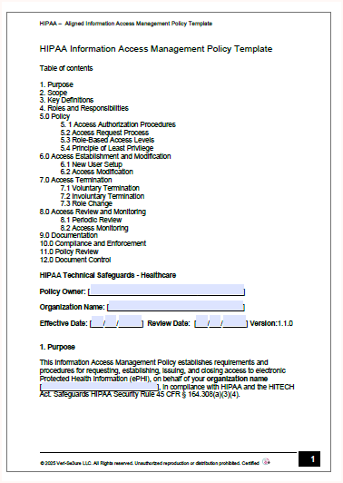 HIPAA - Information Access Management Policy Template | Audit-Ready & Easy