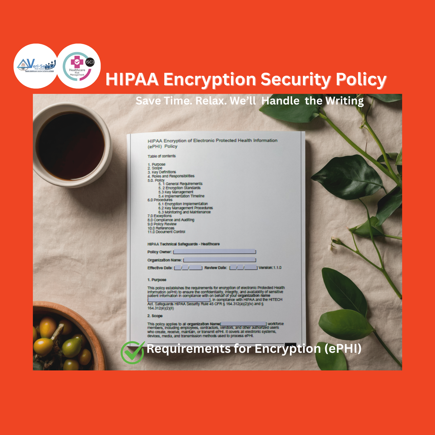 HIPAA - Electronic Protected Health Information (ePHI) Management Policy Template | Audit-Ready & Easy