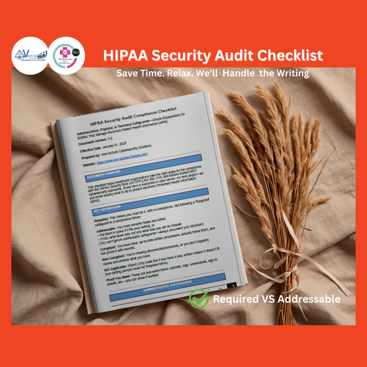 FREE - HIPAA Security Audit Compliance Checklist (at checkout)